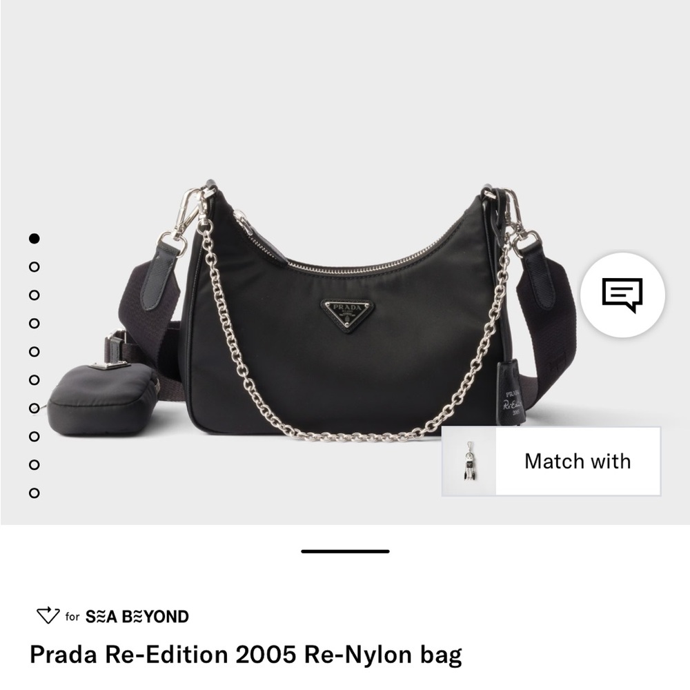 Prada Black Shoulder Bag with Silver Chain Straps